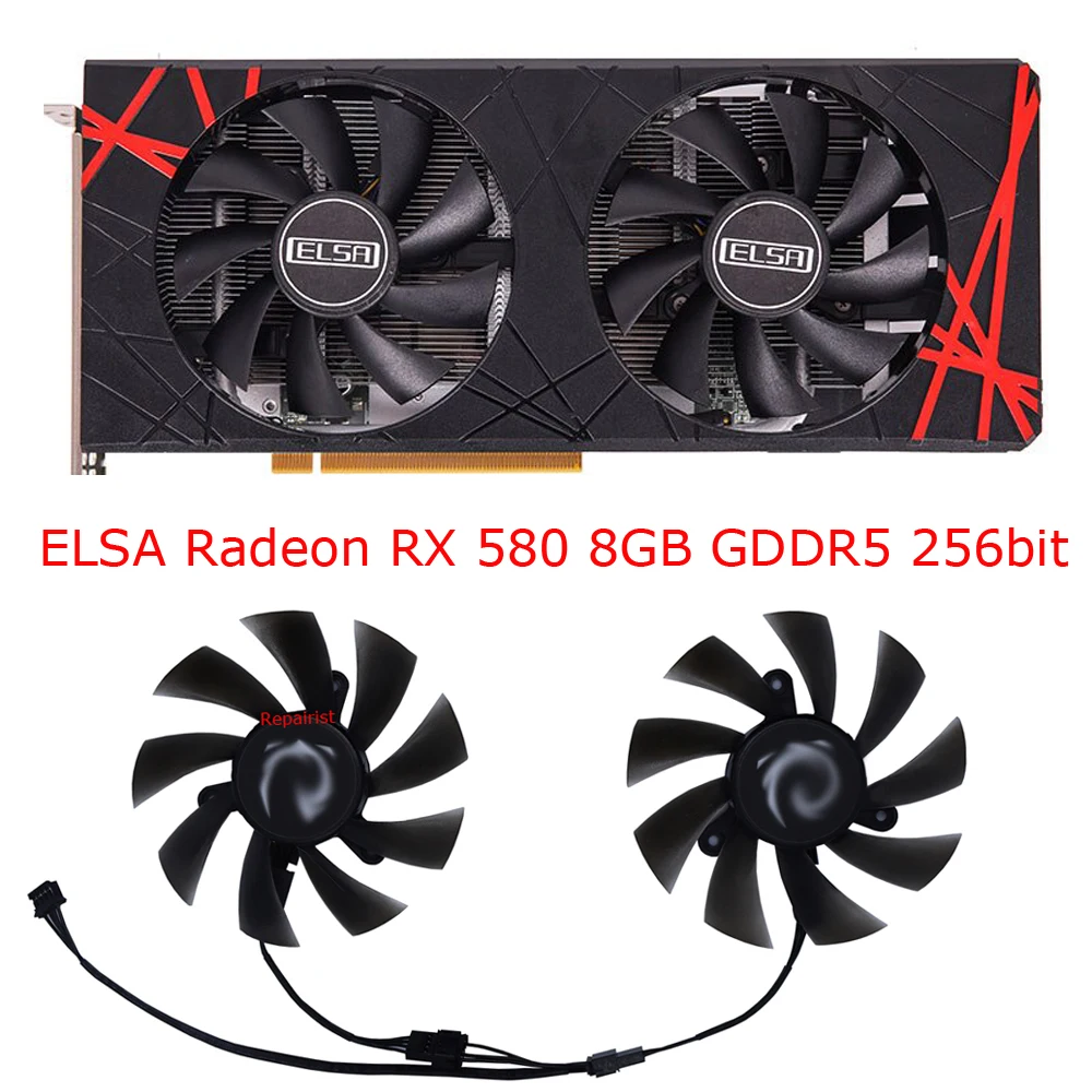 Rx 580 8Gb 2048Sp Gpu - Video kartı fanı, XY-D09015B,GPU soğutucu, XY-D09015B,gpuクーラー,ELSA