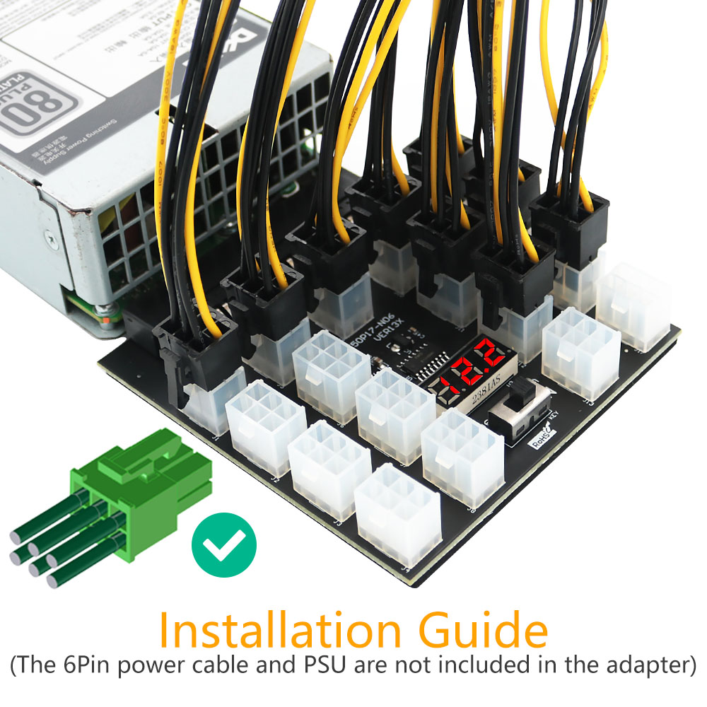 PCI-E 12V 50Pin ATX 17 x 6Pin  - 2000W Atx Mining Power Supply incelemesi ve fiyatı
