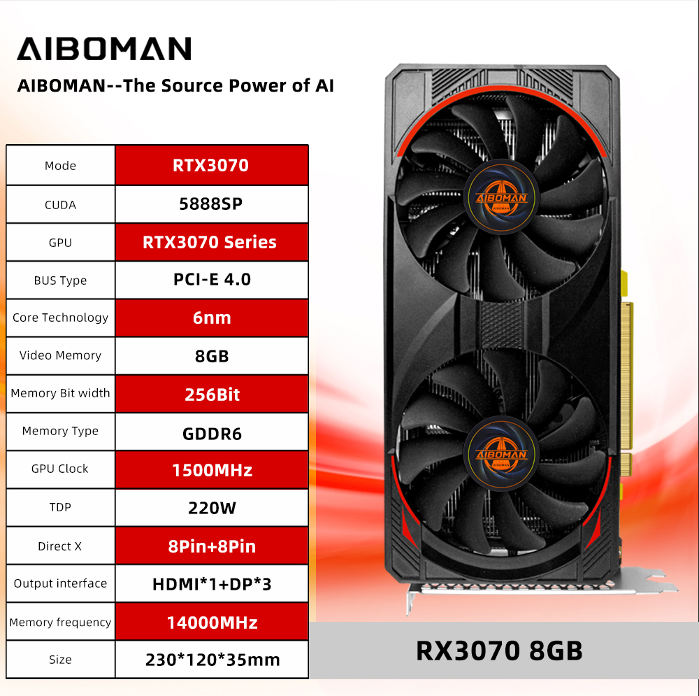 AIBOMAN Bilgisayar Grafik Kart - Rtx 3070 8Gb Graphics Card incelemesi ve fiyatı