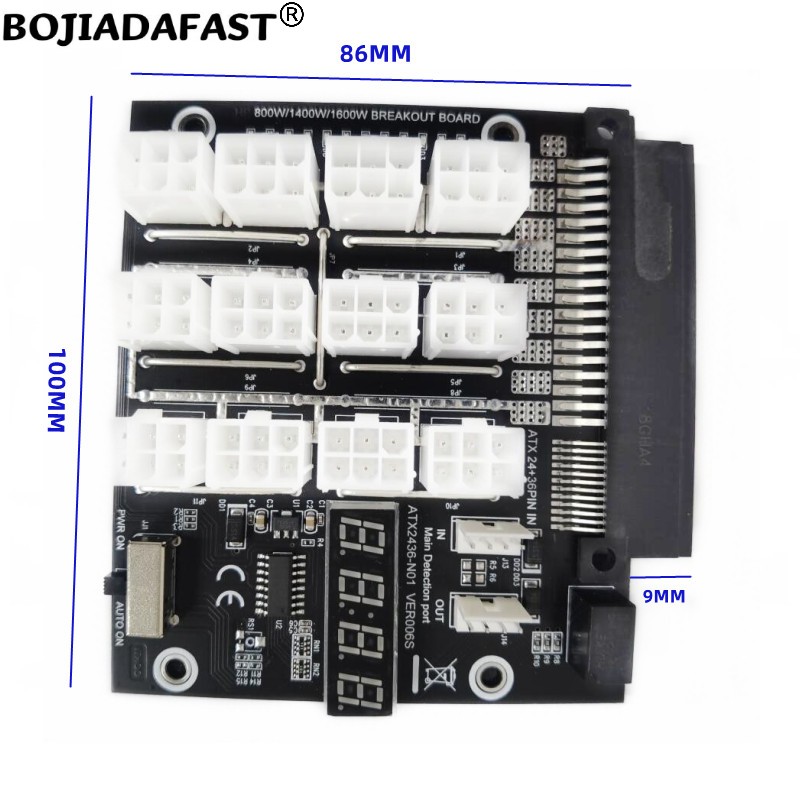 12 Port PCIe 6Pin Konnektör ke - 2400W Server Psu Breakout Board incelemesi ve fiyatı
